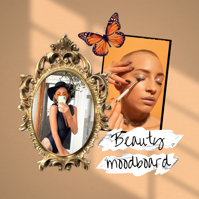 Designvorlage Self Love Inspiration with Beauty Moodboard für Animated Post