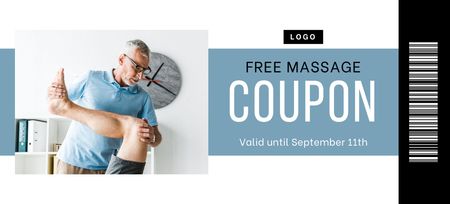 Free Sports Massage Offer Coupon 3.75x8.25in Design Template