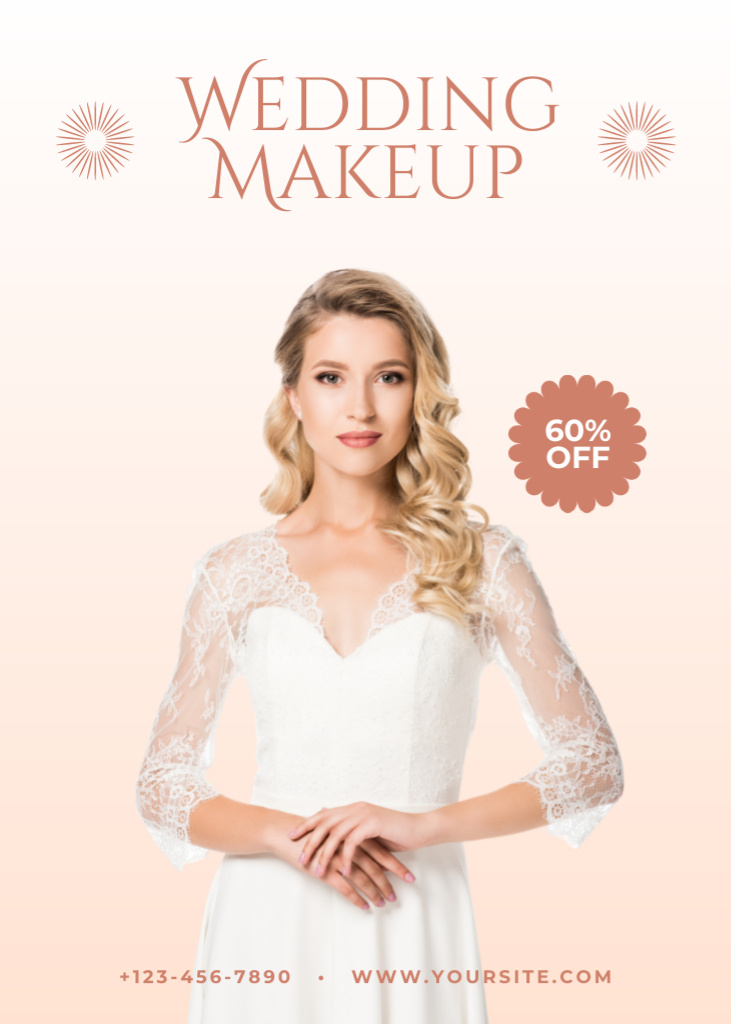 Designvorlage Offer of Wedding Makeup für Flayer