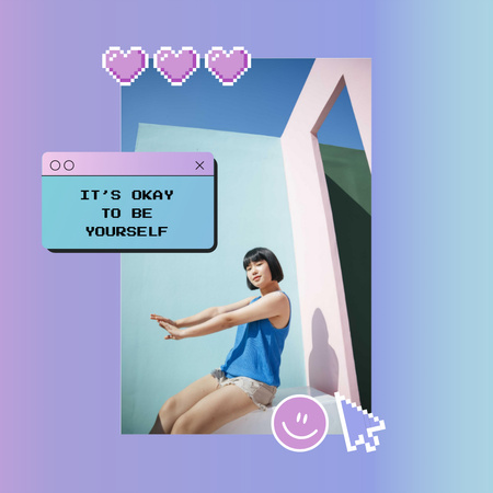 Template di design Mental Health Inspiration with Young Girl Instagram
