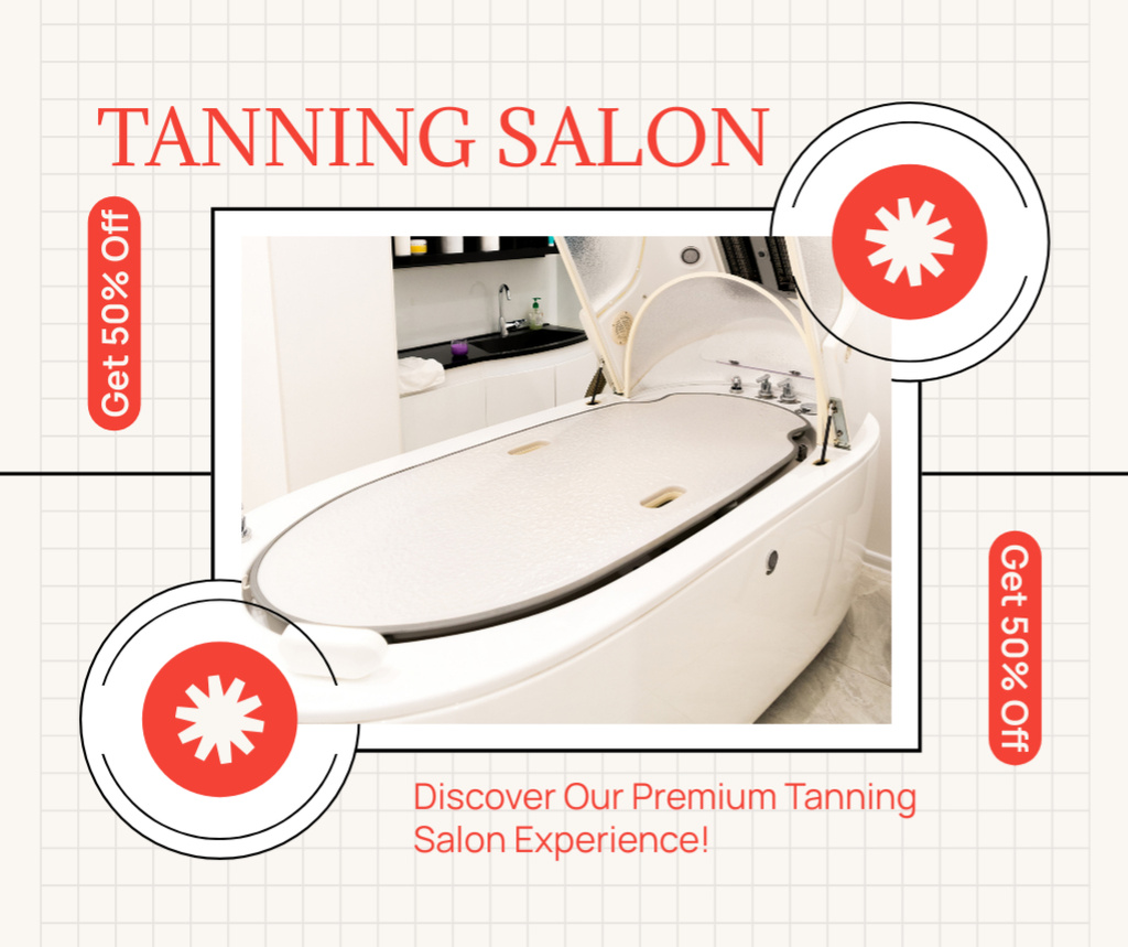 Platilla de diseño Discount in Tanning Salon Facebook