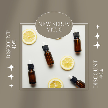 предложение по уходу за кожей с сывороткой и ломтиками лимона Instagram – шаблон для дизайна