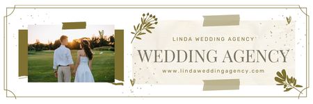 Esküvői irodai szolgáltatások hirdetése ifjú házasoknak Email header tervezősablon