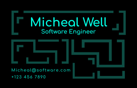 Designvorlage Software Engineer Services Promotion mit Labyrinth für Business Card 85x55mm