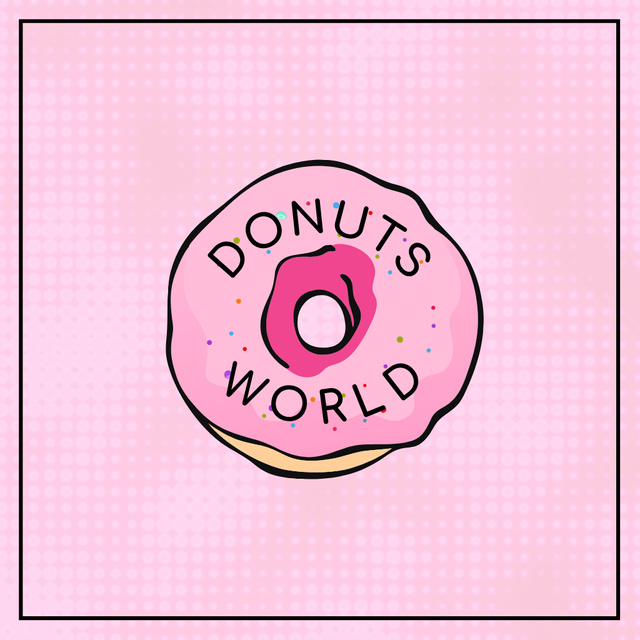 Tempting Doughnut Shop Promotion In Pink Animated Logo Πρότυπο σχεδίασης