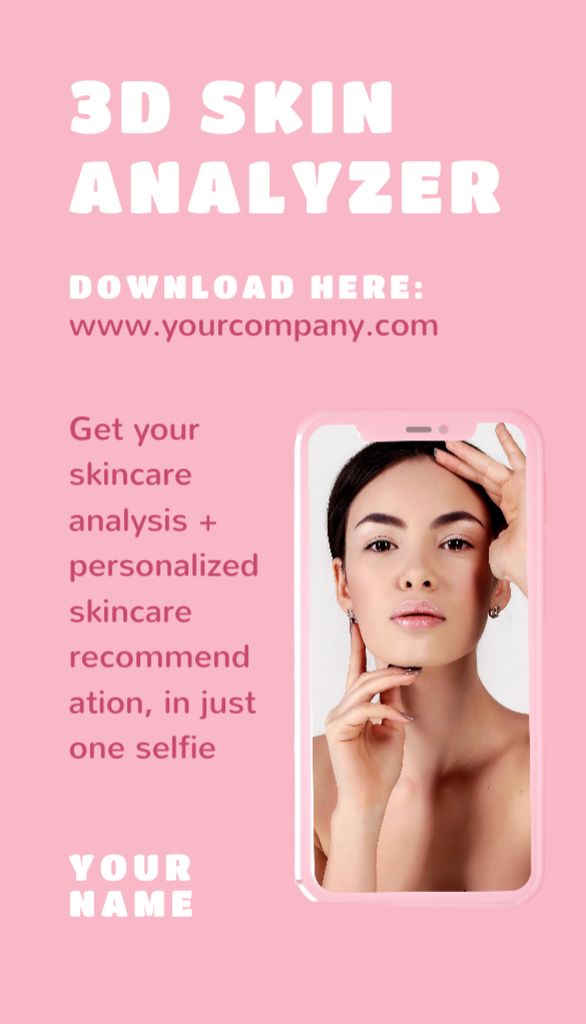 Facial 3D Skin Analysis Offer Business Card US Vertical Tasarım Şablonu
