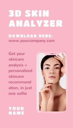 Facial 3D Skin Analysis Offer Business Card US Vertical Design Template