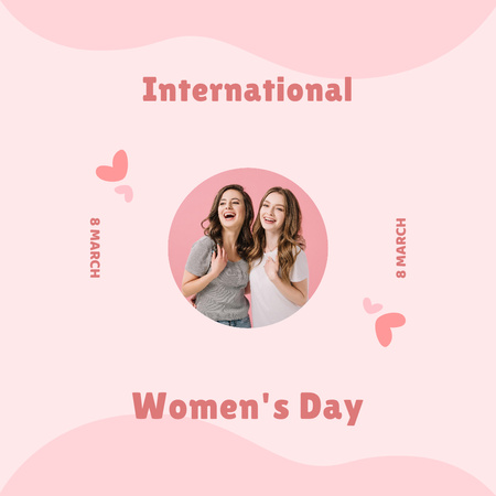 Dia Internacional da Mulher com Amigos Felizes Instagram Modelo de Design