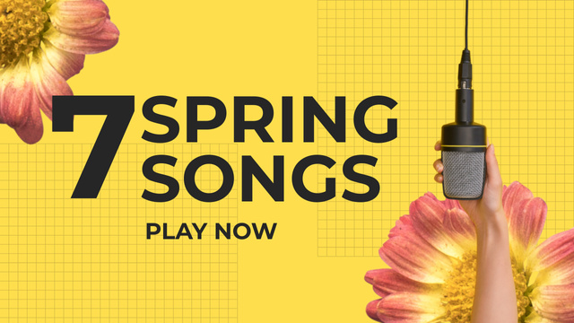 Playlist Offer with Spring Songs Youtube Thumbnailデザインテンプレート