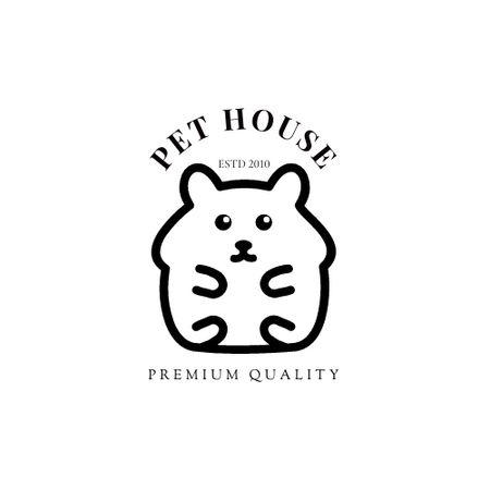 Ontwerpsjabloon van Logo van Pet House Ads with Cute Hamster