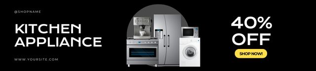 Designvorlage Household Kitchen Appliance Black für Ebay Store Billboard