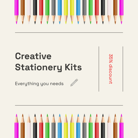 Plantilla de diseño de Oferta de Kits de Papelería Creativa Animated Post 