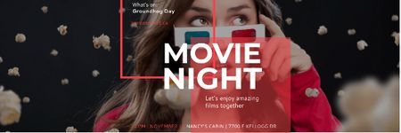 Modèle de visuel Movie night event Announcement - Email header