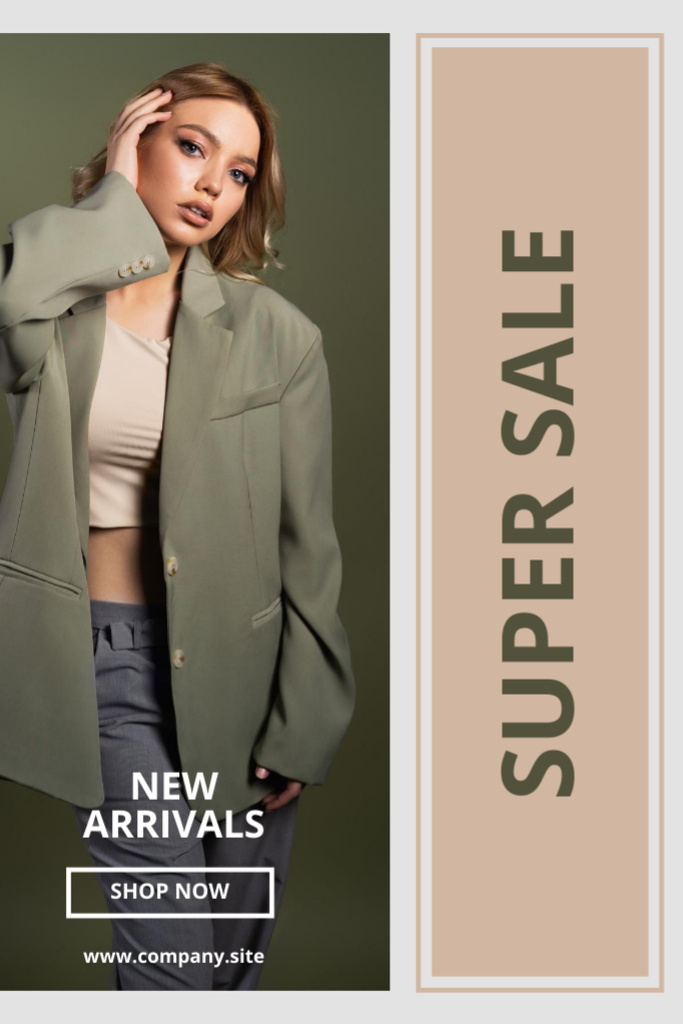 New Fashion Collection Super Sale with Stylish Woman Flyer 4x6in – шаблон для дизайну