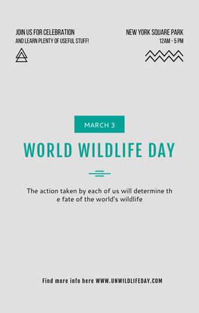 World Wildlife Day Event with Learning Invitation 4.6x7.2inデザインテンプレート