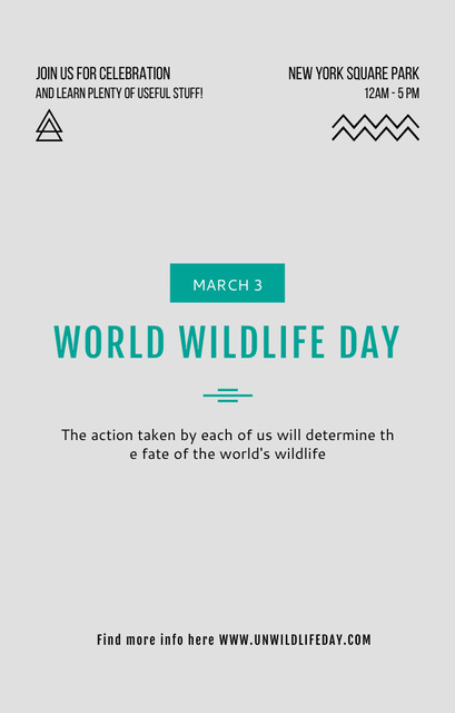 World Wildlife Day Event Simple Text Announcement Invitation 4.6x7.2in Tasarım Şablonu