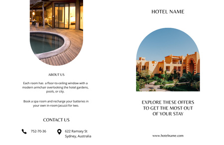 Offer of Luxury Hotel in Exotic Country Brochure 11x17in Bi-fold Modelo de Design