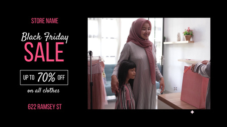 Black Friday Sale with Mom with Kid doing Purchases Full HD video Design Template