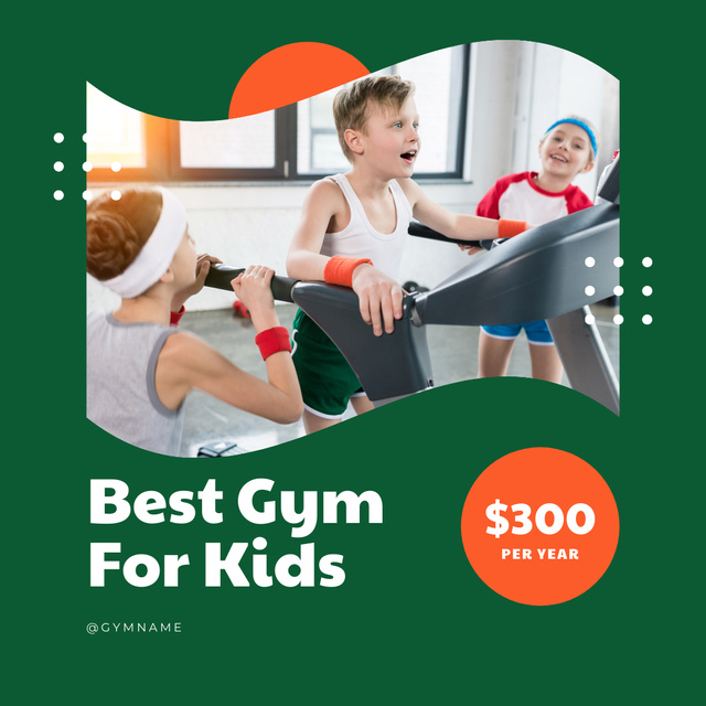 Excellent Gym Classes for Children Promotion Instagram Design Template