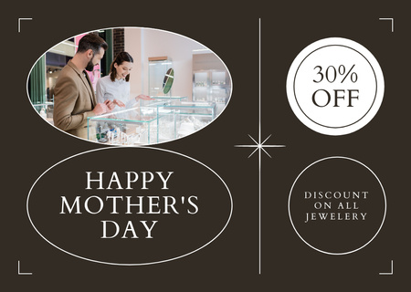 Discount on Jewelry on Mother's Day Holiday Card Design Template