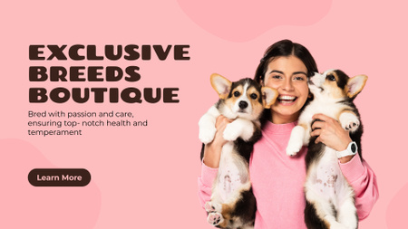 Exclusive Dog Breeders Offer Puppies FB event cover Design Template