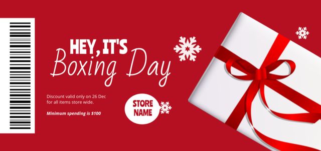 Winter Boxing Day Sale Announcement Coupon Din Large Πρότυπο σχεδίασης