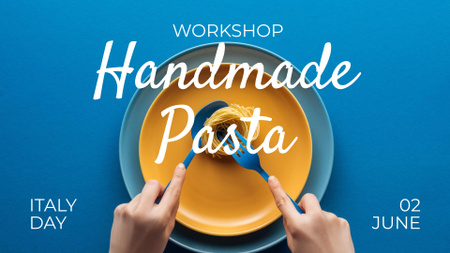 Designvorlage Handgemachte Pasta-Zubereitungs-Workshop-Anzeige für FB event cover