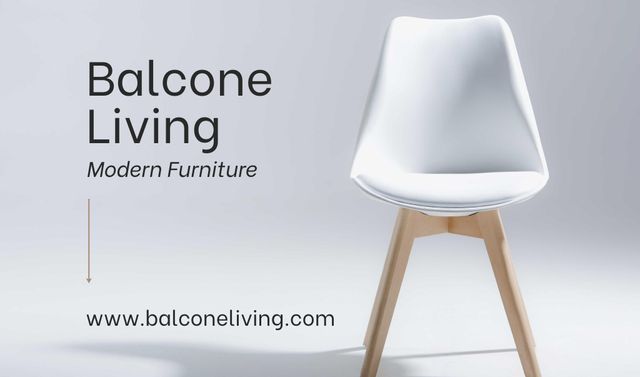 Designvorlage Furniture Offer with Stylish Chair für Business card