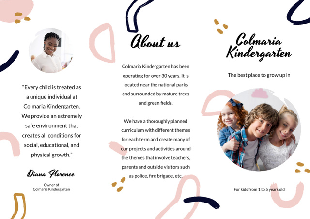 Template di design Awesome Kindergarten Ad with Kids And Description Brochure Din Large Z-fold