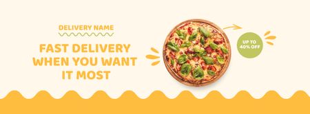 Pizza Delivery Promotion Facebook cover Design Template