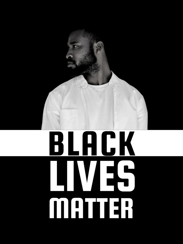 Anti-Racist Appeal And Young Black Guy Poster US Tasarım Şablonu