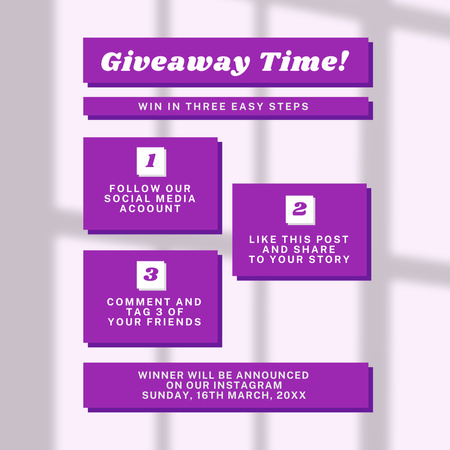 Prize Giveaway Terms and Conditions Instagram Design Template