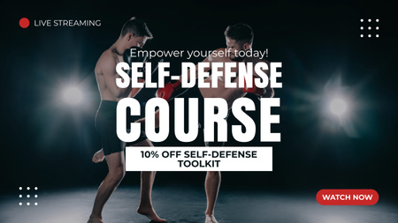 Self-Defense Course WIth Promo Discount Youtube Thumbnail Design Template