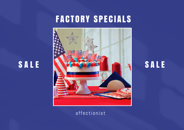 Confectionery Sale on USA Independence Day Cardデザインテンプレート