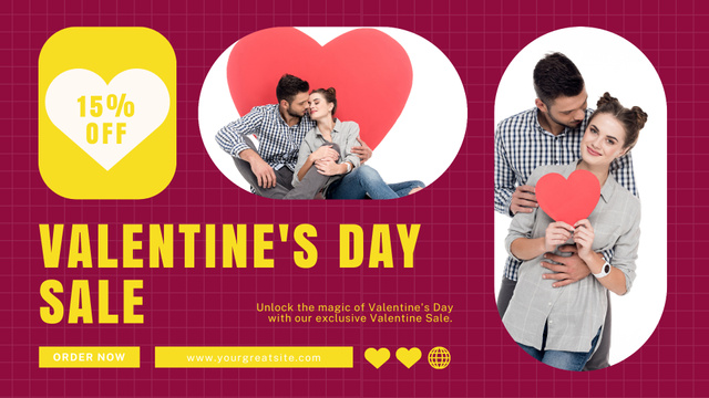Template di design Valentine's Day Sale of Holiday Essentials FB event cover