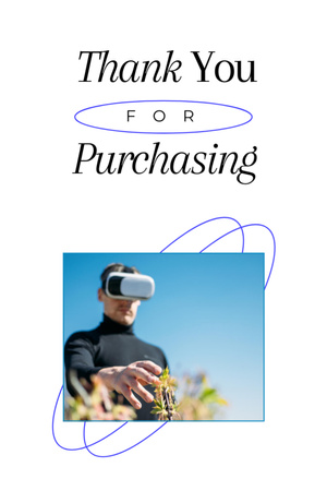 Man Wearing Virtual Reality Glasses Postcard 4x6in Vertical Πρότυπο σχεδίασης