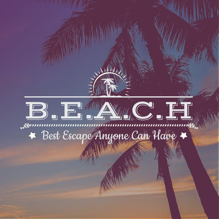 Platilla de diseño Summer vacation with Palms on Sunset Instagram
