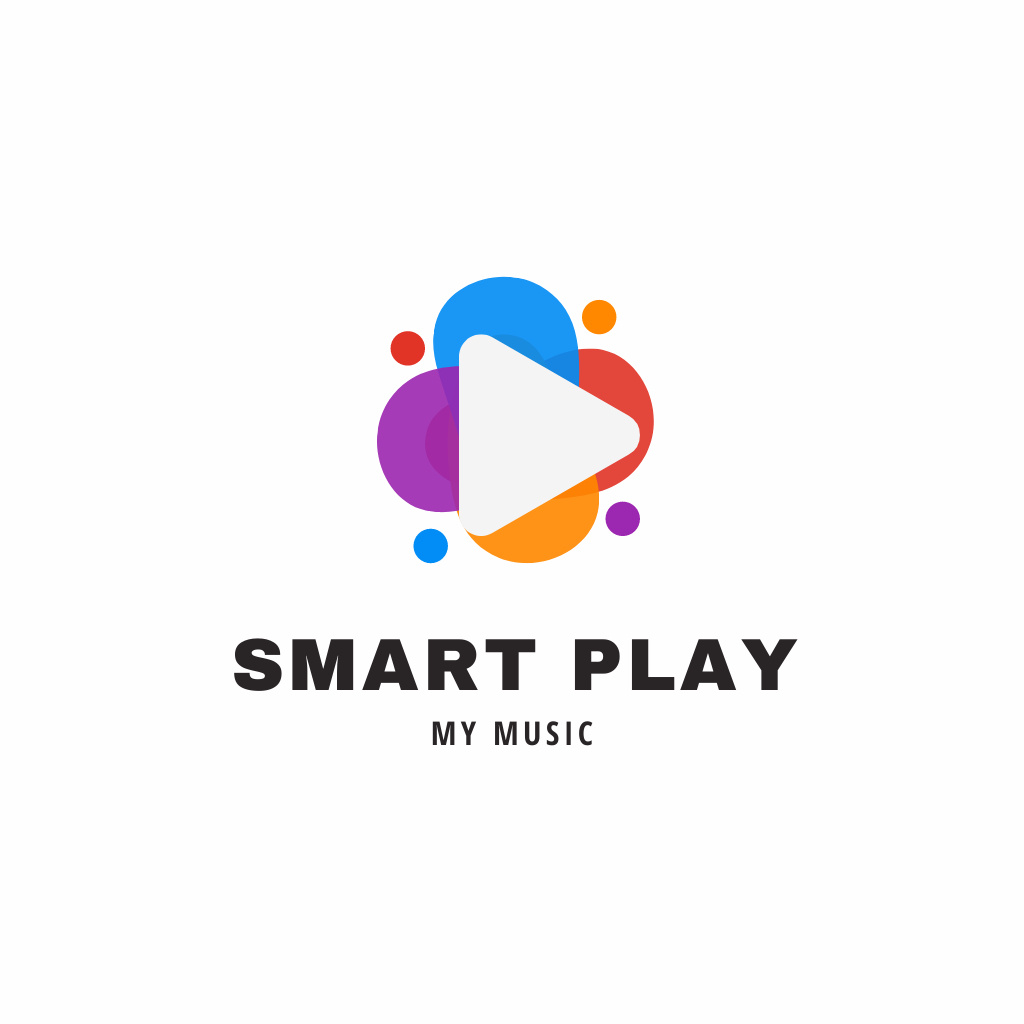 Emblem of Music App Logo Design Template