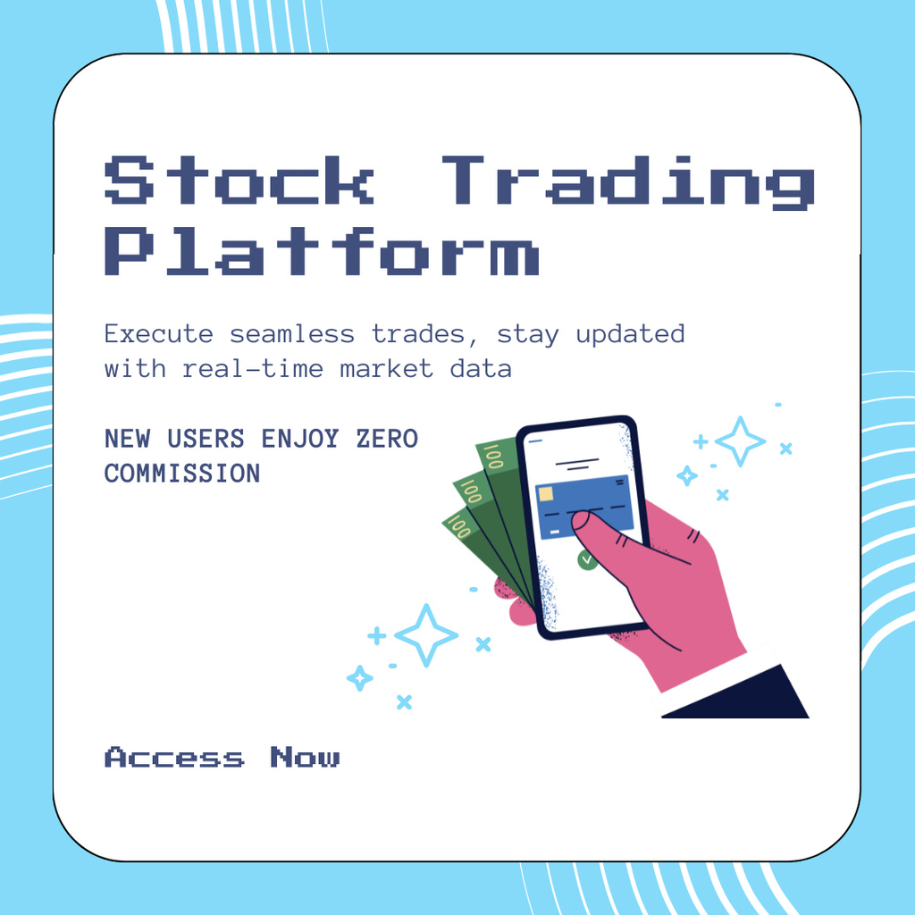 New Exclusive Platform for Stock Trading Instagramデザインテンプレート