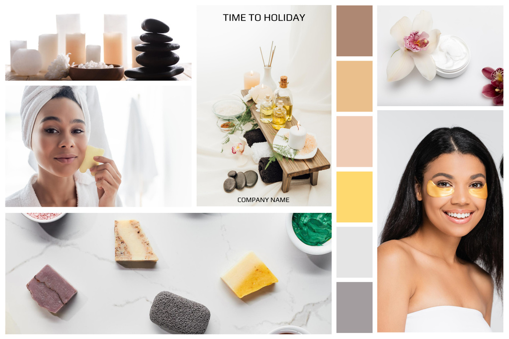 Template di design Discover the Women's Restful Spa Salon Experience Mood Board