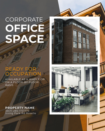 Designvorlage Offer of Corporate Office Space für Instagram Post Vertical