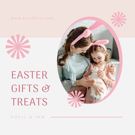 Pääsiäislahjoja ja -herkkuja lasten kanssa juhlimiseen Instagram Design Template