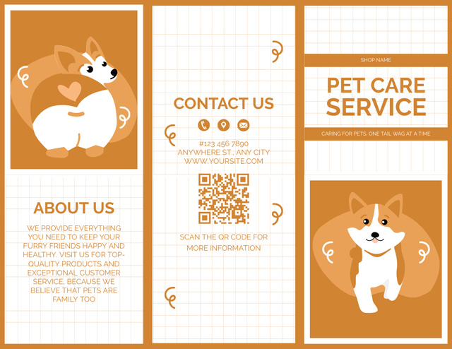 Plantilla de diseño de Pet Service Offer with Cute Dog Brochure 8.5x11in 