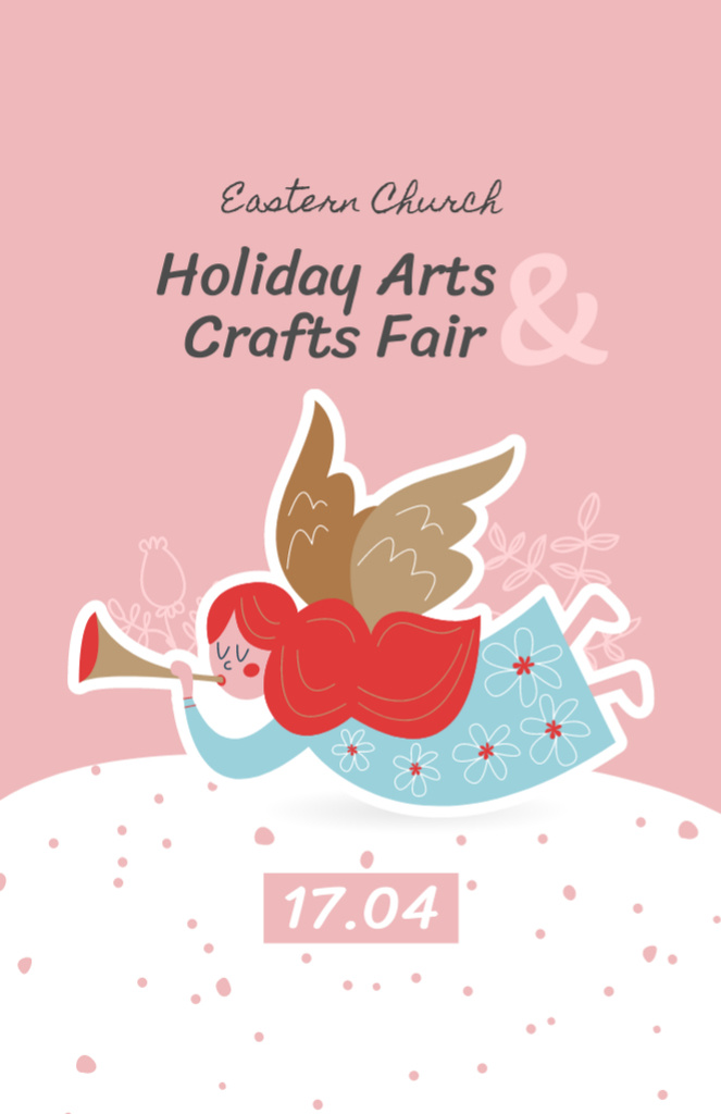 Religious Easter Fair of Crafts Flyer 5.5x8.5in Design Template