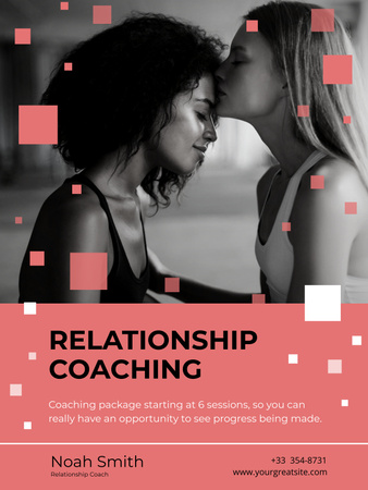Plantilla de diseño de Coaching de bienestar en la relación Poster US 
