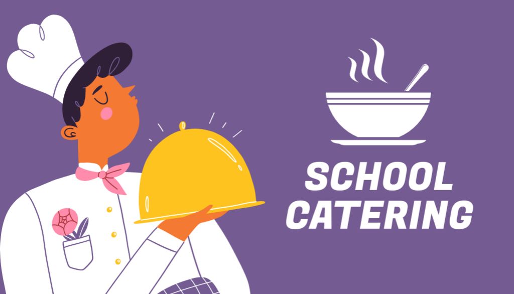 School Catering Service Offer Business Card US – шаблон для дизайна