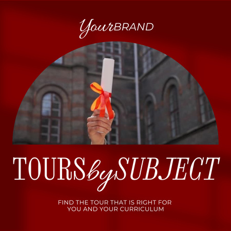 Modèle de visuel Tours by Subject - Animated Post