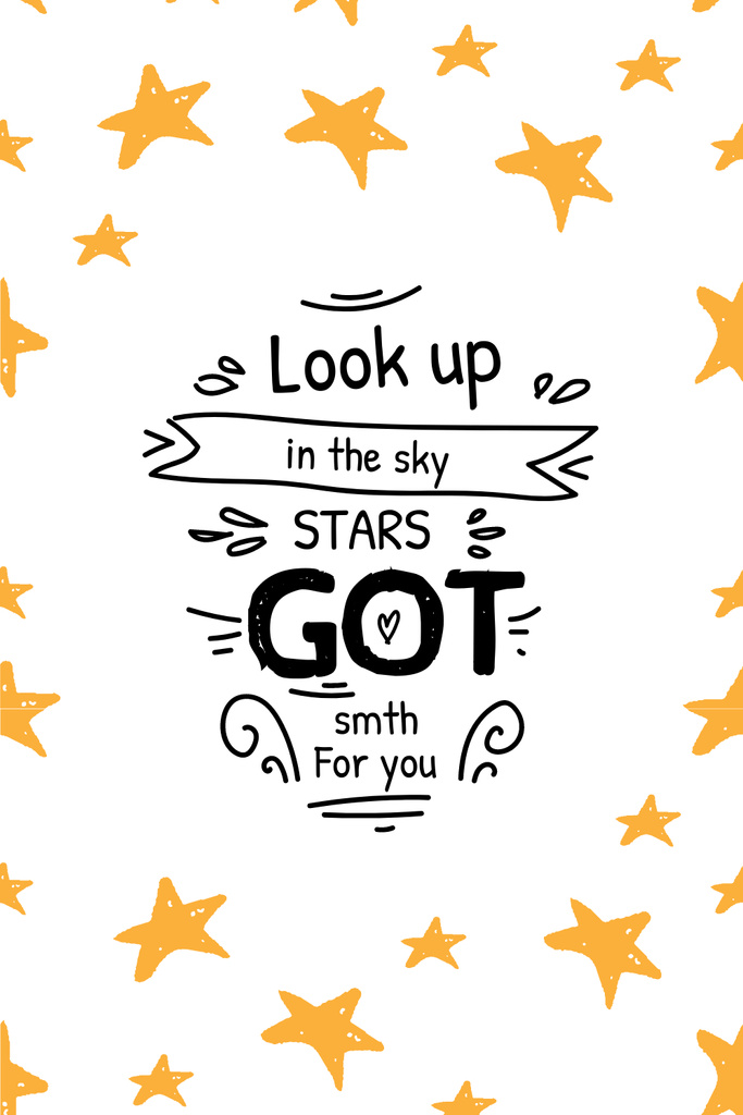 Inspirational Quote with Stars Pinterest Design Template