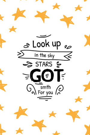 Template di design Inspirational Quote with Stars Pinterest