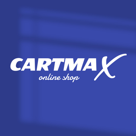 Ontwerpsjabloon van Logo van Online winkeladvertentie op blauw